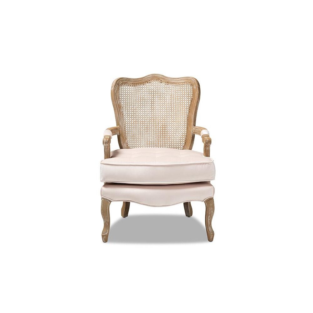 White-Washed Oak Wood Armchair. Picture 2