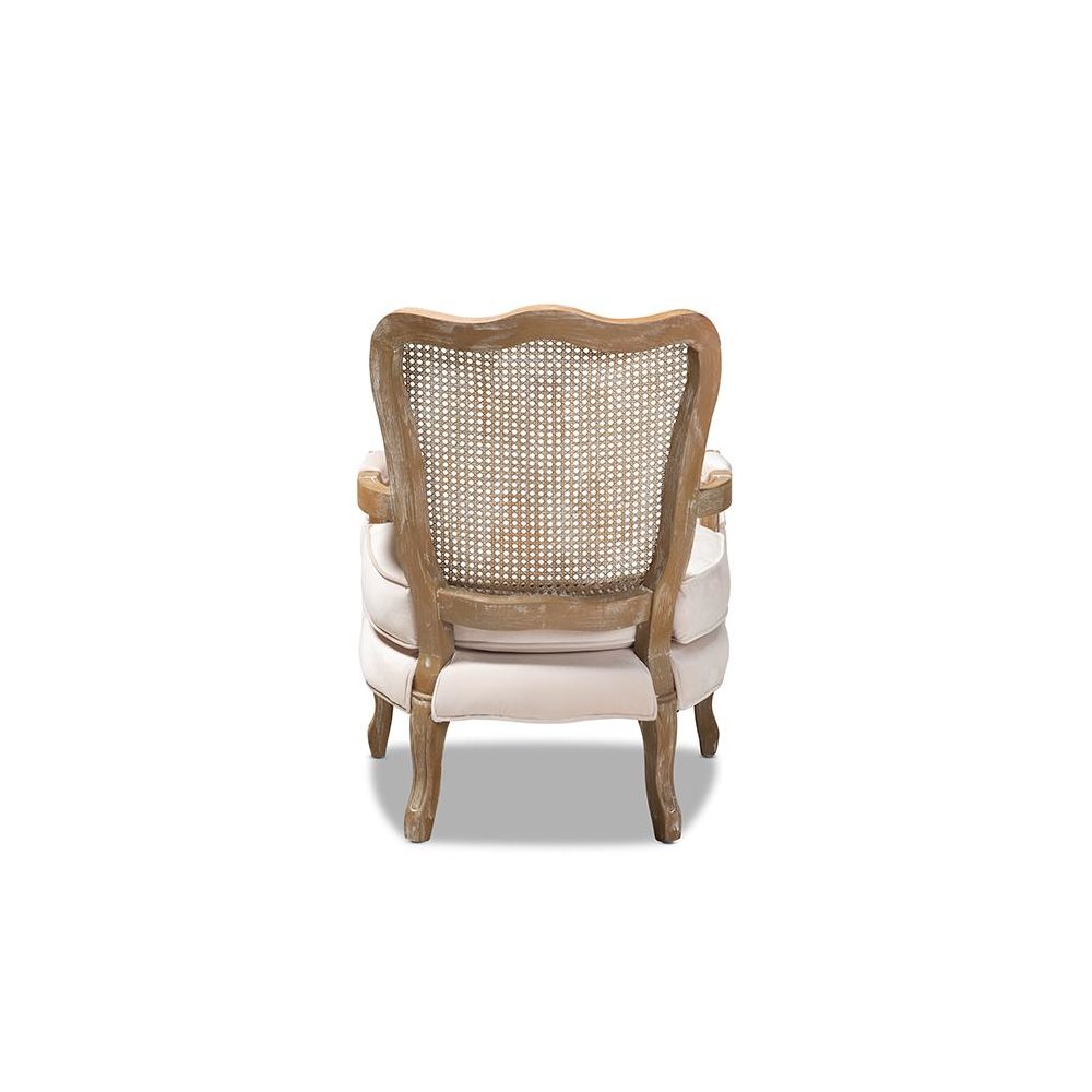 White-Washed Oak Wood Armchair. Picture 4