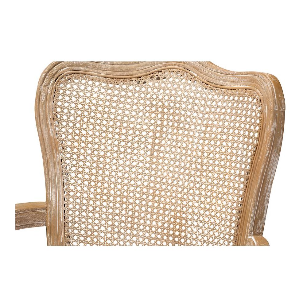 White-Washed Oak Wood Armchair. Picture 5