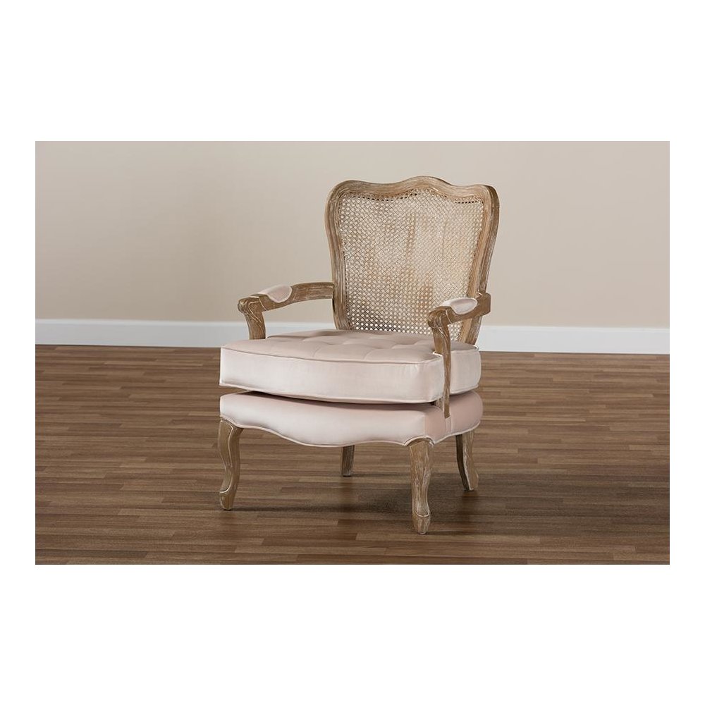 White-Washed Oak Wood Armchair. Picture 8