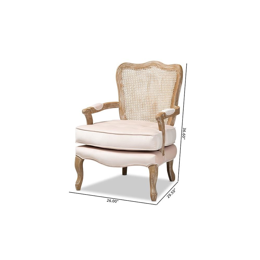 White-Washed Oak Wood Armchair. Picture 9