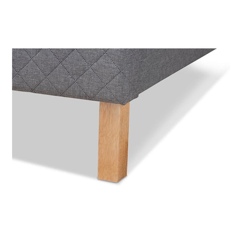 Aneta Modern and Contemporary Grey Fabric Upholstered King Size Platform Bed. Picture 5