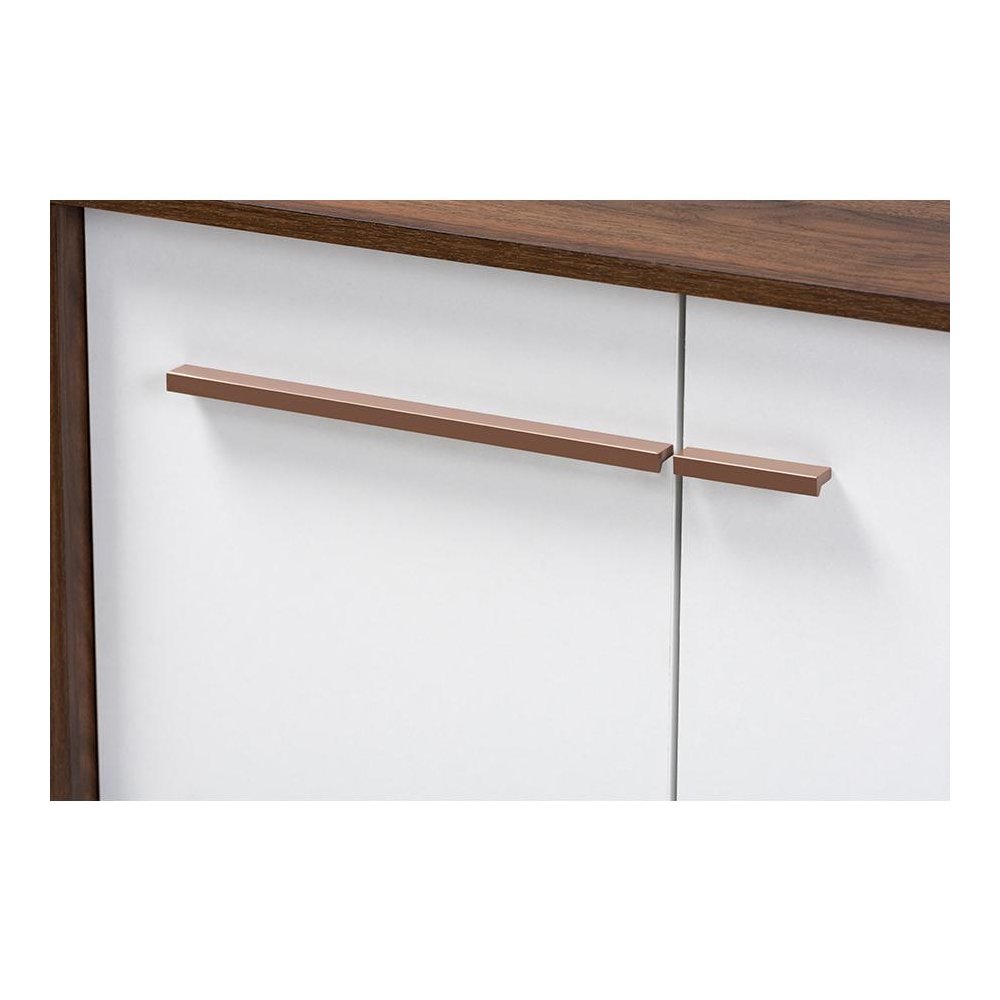 Two-Tone White and Walnut Finished 5-Shelf Wood Entryway Shoe Cabinet. Picture 5
