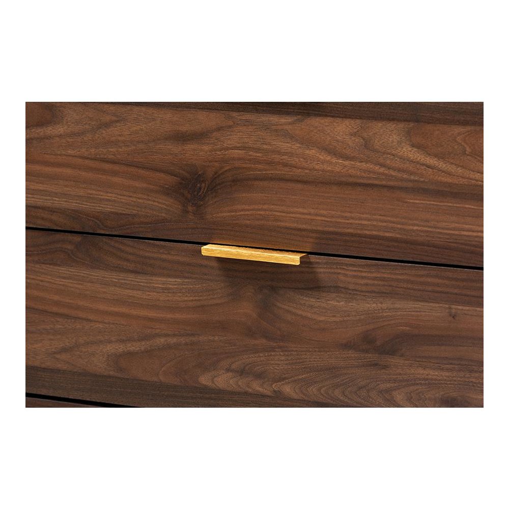 Lena Mid-Century Modern Walnut Brown Finished 6-Drawer Wood Dresser. Picture 5