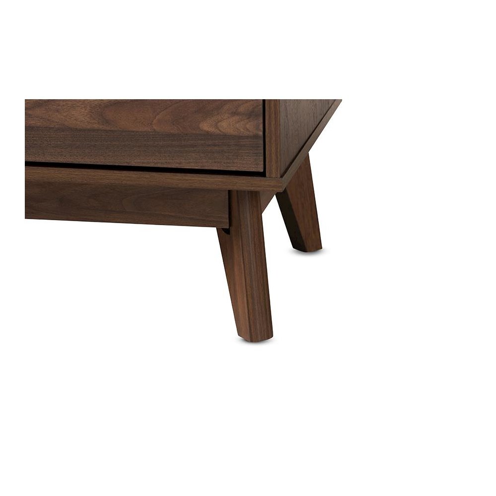 Lena Mid-Century Modern Walnut Brown Finished 6-Drawer Wood Dresser. Picture 6