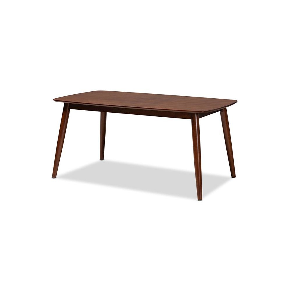 Baxton Studio Edna Mid-Century Modern Walnut Finished Wood Dining Table. Picture 1