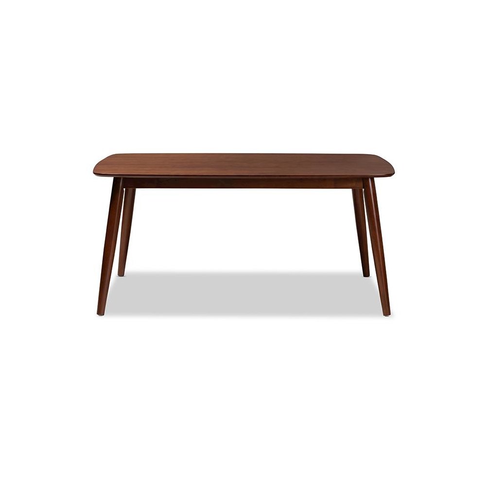 Baxton Studio Edna Mid-Century Modern Walnut Finished Wood Dining Table. Picture 2