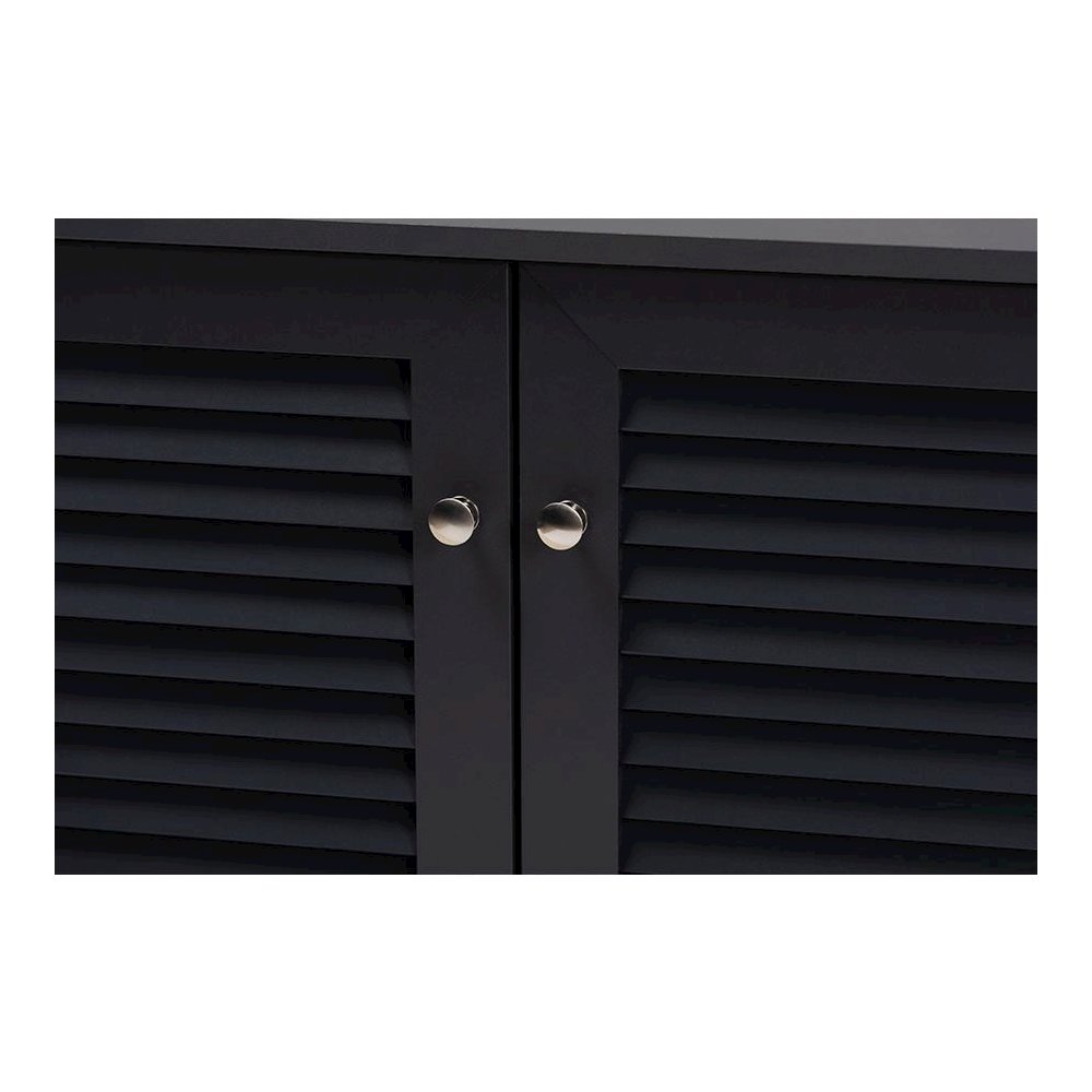 Dark Grey Finished 8-Shelf Wood Shoe Storage Cabinet. Picture 4