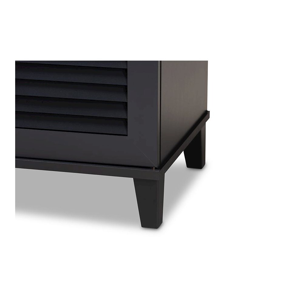 Dark Grey Finished 8-Shelf Wood Shoe Storage Cabinet. Picture 5