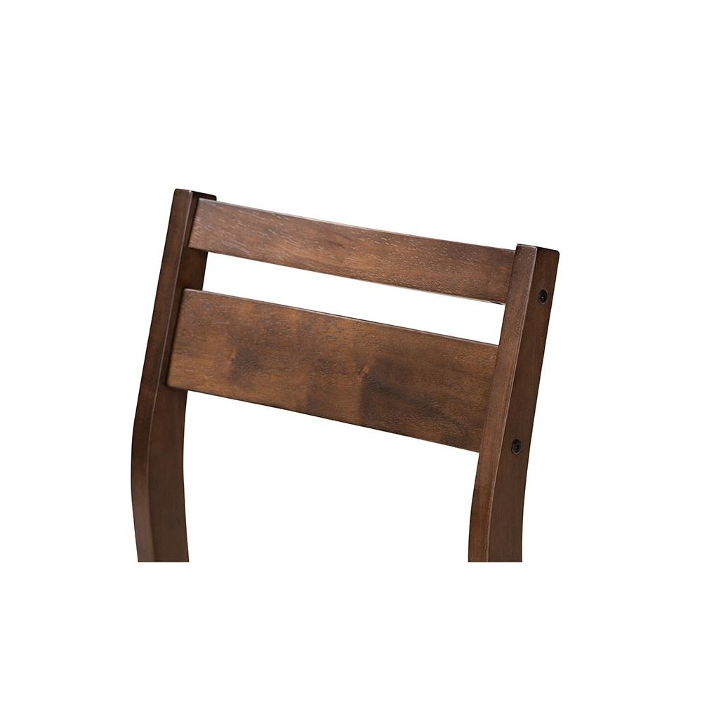 Beige Fabric Upholstered Dark Walnut-Finished 5-Piece Wood Dining Set. Picture 5