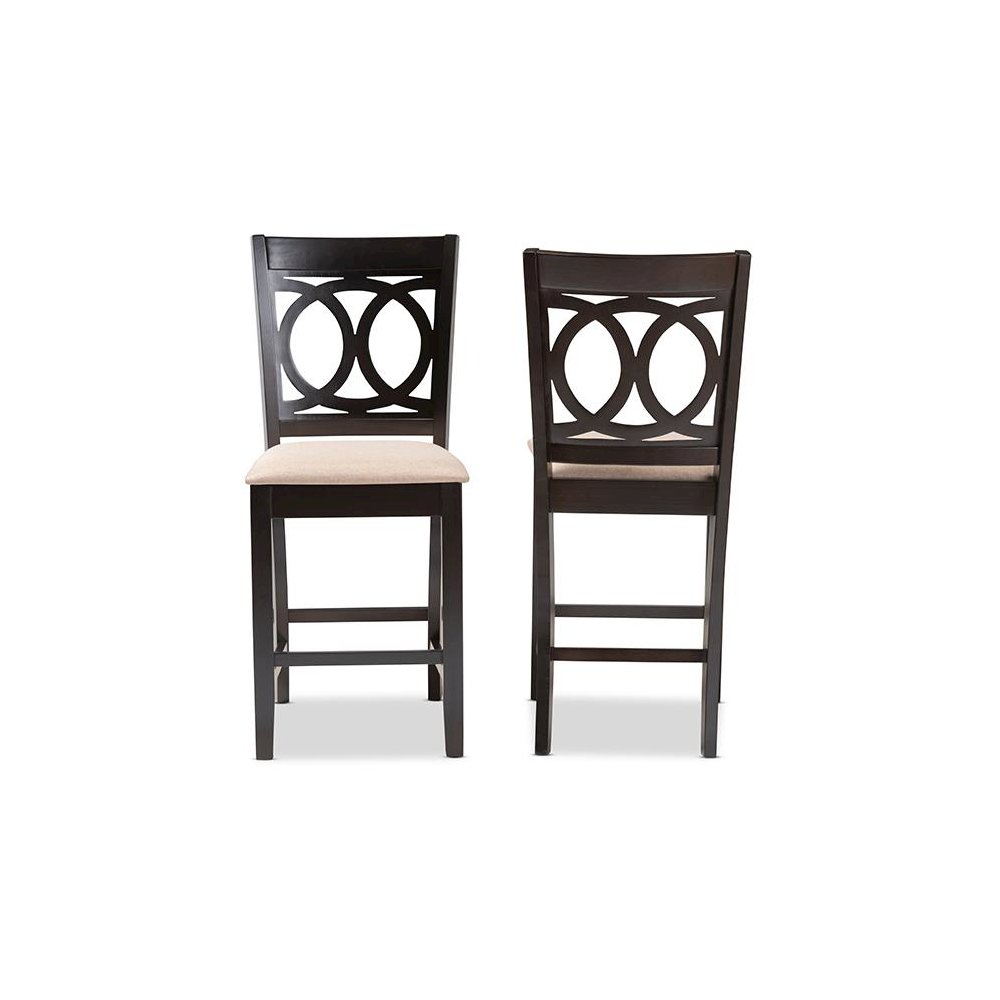 Espresso Brown Finished Wood 2-Piece Counter Height Pub Chair Set. Picture 2