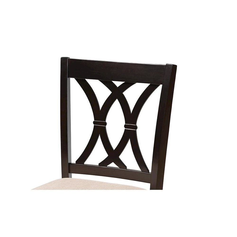 Espresso Brown Finished Wood Counter Height Pub Chair Set of 2. Picture 4