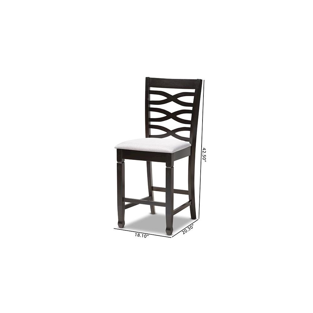 Espresso Brown Finished Wood Counter Height Pub Chair Set of 2. Picture 7