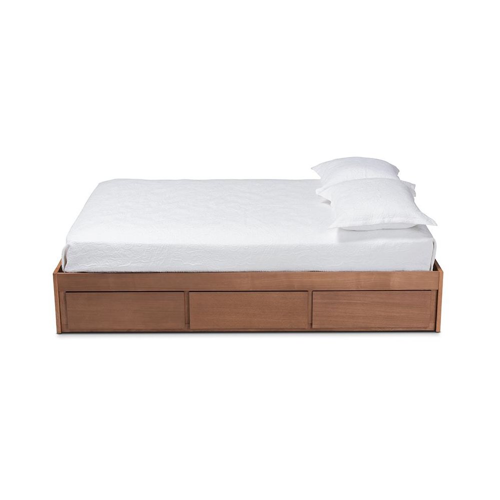 Walnut Finished 3-Drawer Full Size Platform Storage Bed Frame. Picture 3