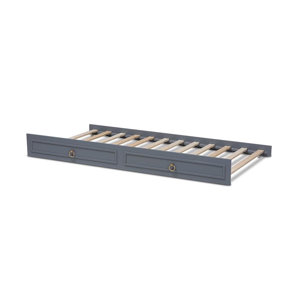 Mariana Classic and Traditional Grey Finished Wood Twin Size Trundle. Picture 3