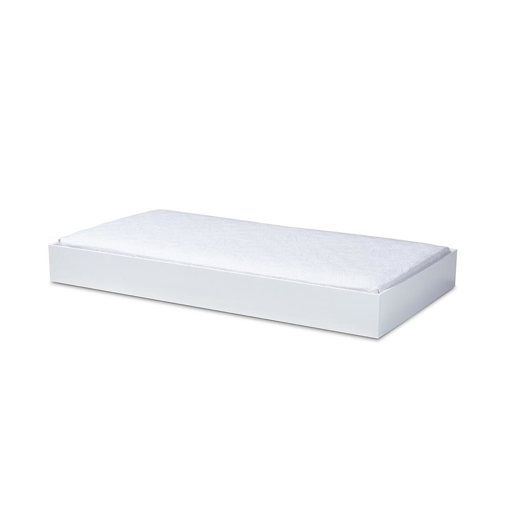 Renata Modern and Contemporary White Finished Wood Twin Size Trundle. Picture 1