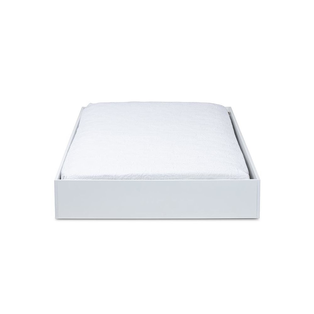 Renata Modern and Contemporary White Finished Wood Twin Size Trundle. Picture 2