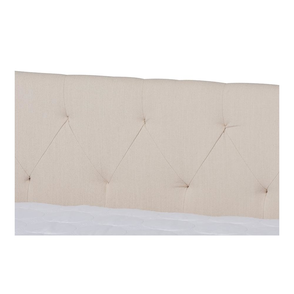 Beige Fabric Upholstered Full Size Daybed with Roll-Out Trundle Bed. Picture 6