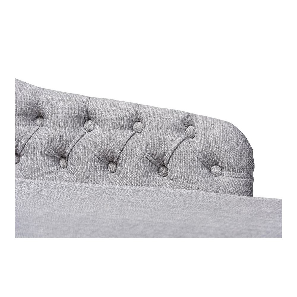 Grey Fabric Upholstered Black Finished Chaise Lounge. Picture 5