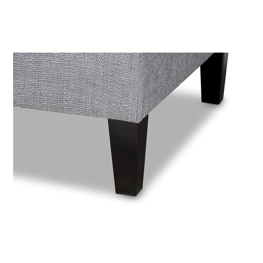 Grey Fabric Upholstered Black Finished Chaise Lounge. Picture 6