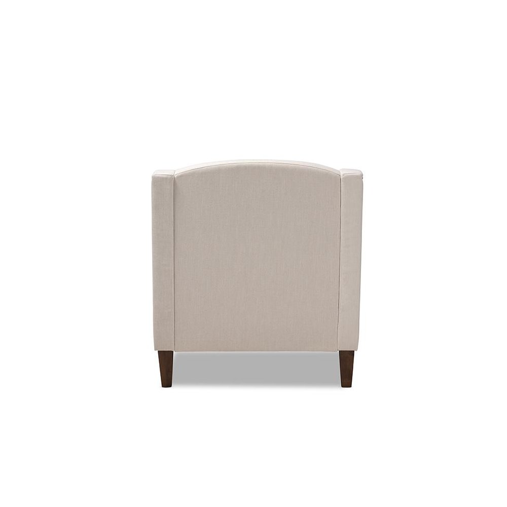 Beige Fabric Upholstered Wenge Brown Finished Chaise Lounge. Picture 4