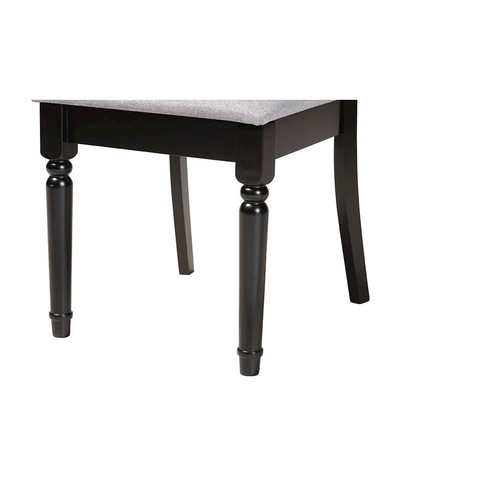Velia Modern Grey Fabric and Dark Brown Finished Wood 5-Piece Dining Set. Picture 6
