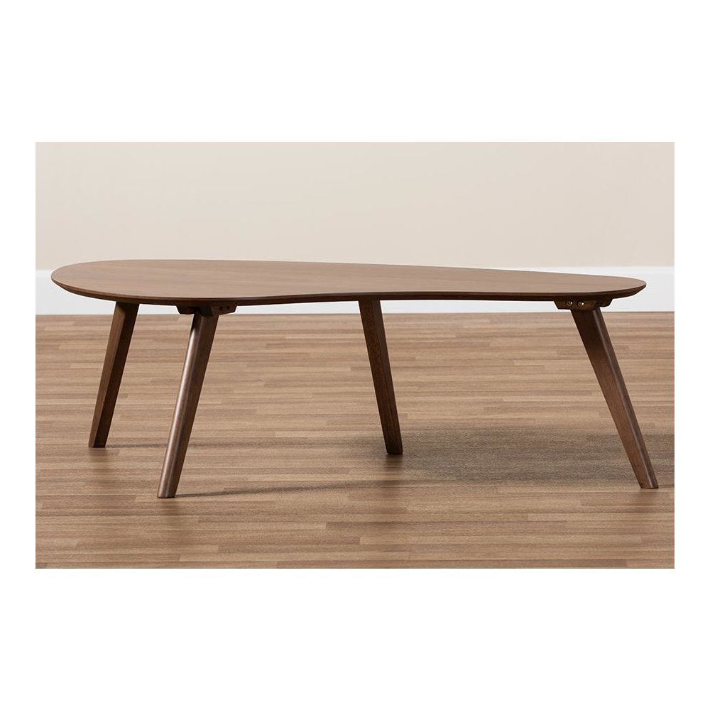 Baxton Studio Scarlette Mid-Century Modern Walnut Finished Coffee Table. Picture 7