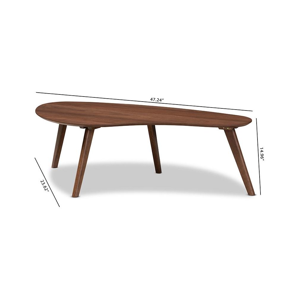 Baxton Studio Scarlette Mid-Century Modern Walnut Finished Coffee Table. Picture 8