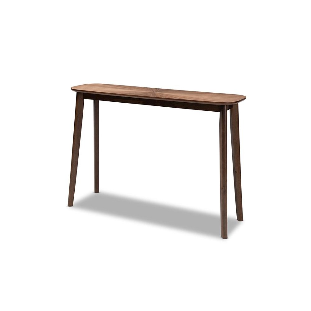 Baxton Studio Wendy Mid-Century Modern Walnut Finished Wood Console Table. Picture 1