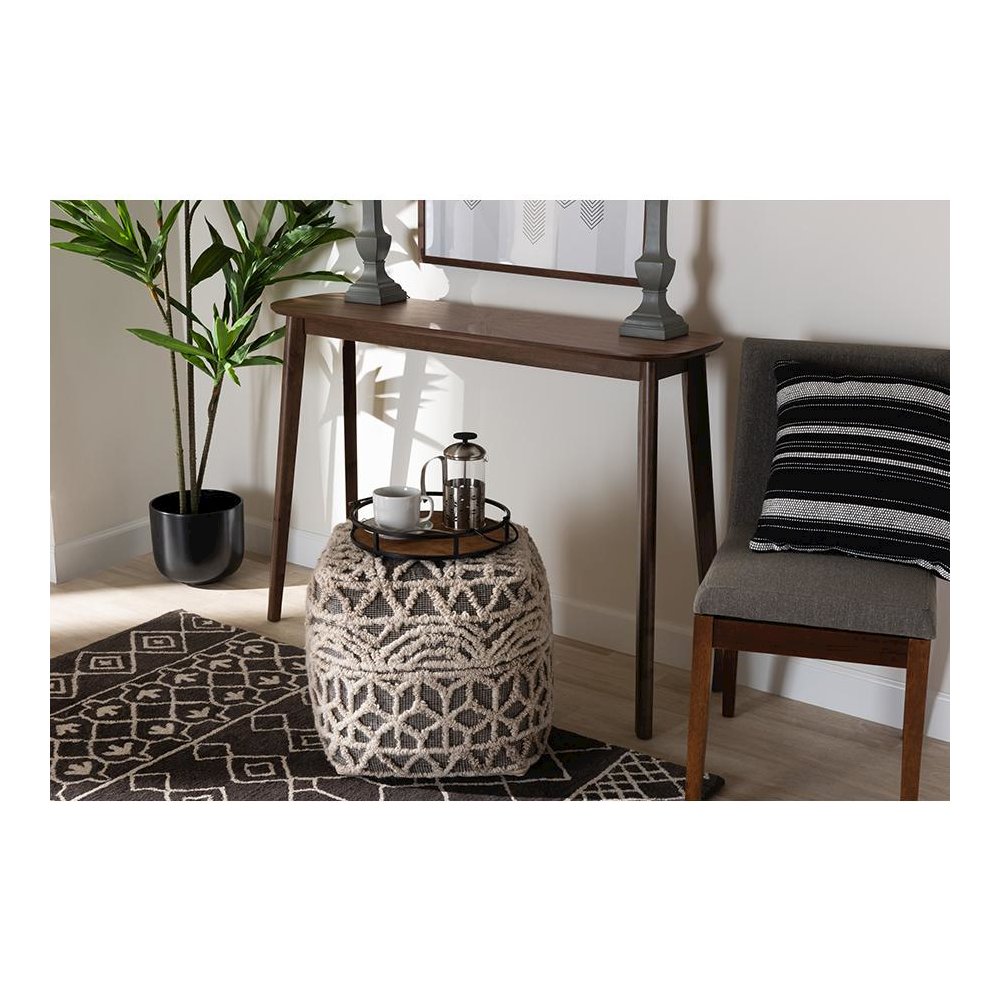 Baxton Studio Wendy Mid-Century Modern Walnut Finished Wood Console Table. Picture 5