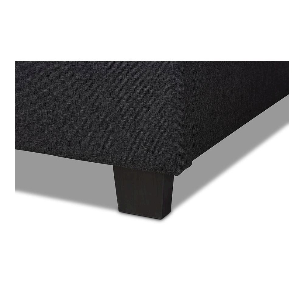 Ansa Modern and Contemporary Dark Grey Fabric Upholstered Twin Size Bed. Picture 5
