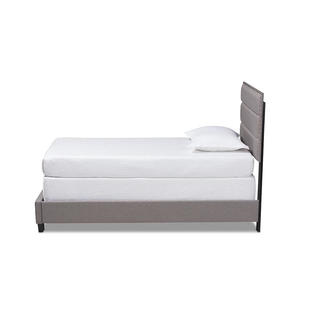 Baxton Studio Ansa Modern and Contemporary Grey Fabric Upholstered Twin Size Bed. Picture 2
