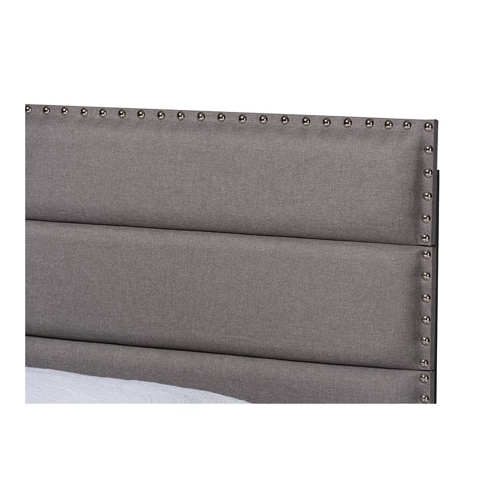 Baxton Studio Ansa Modern and Contemporary Grey Fabric Upholstered Twin Size Bed. Picture 4