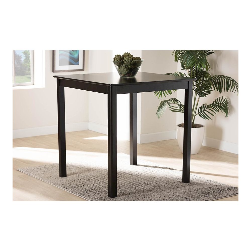 Lenoir Modern Espresso Brown Finished Wood Counter Height Pub Table. Picture 6