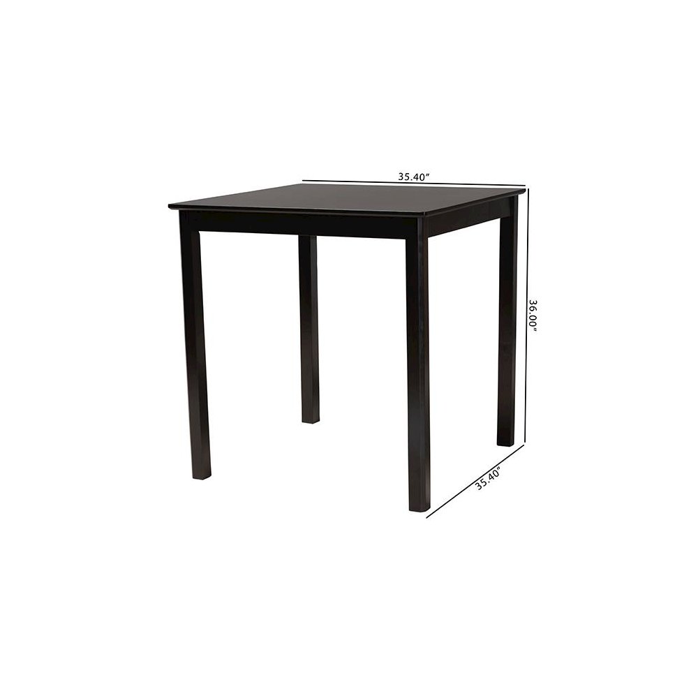 Lenoir Modern Espresso Brown Finished Wood Counter Height Pub Table. Picture 8