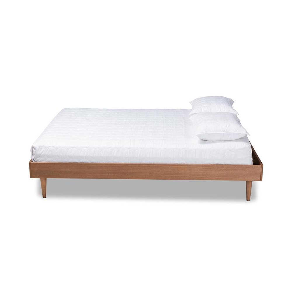 Rina Mid-Century Modern Ash Wanut Finished Full Size Wood Bed Frame. Picture 2