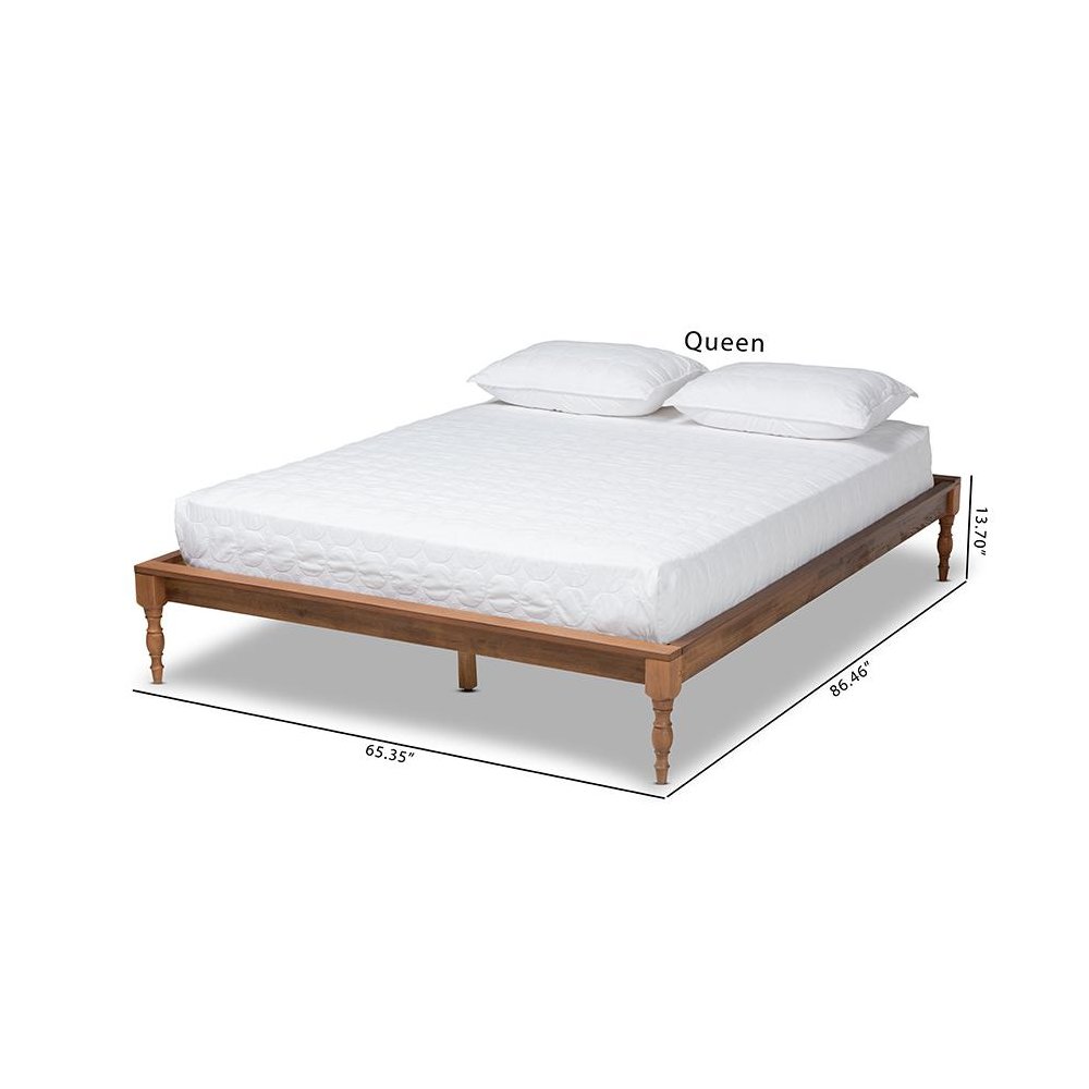 Romy Vintage French Inspired Ash Wanut Finished Full Size Wood Bed Frame. Picture 8