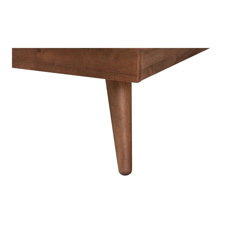 Walnut Brown Finished Wood and Rattan Full Size 3-Piece Bedroom Set. Picture 8