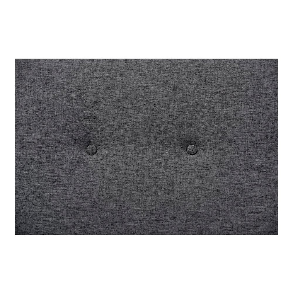 Theo Mid-Century Modern Dark Grey Fabric Upholstered Walnut Finished Bench. Picture 4
