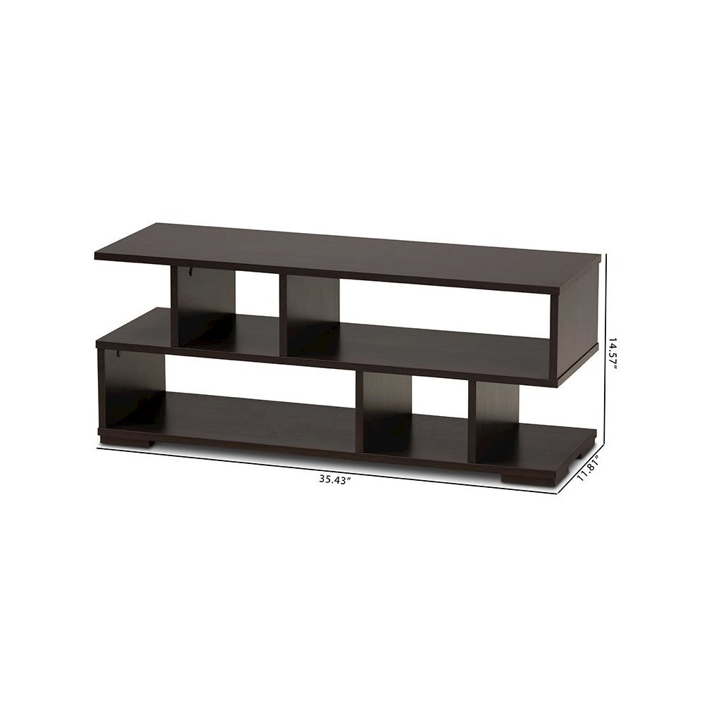 Baxton Studio Arne Modern and Contemporary Dark Brown Finished Wood TV Stand. Picture 6