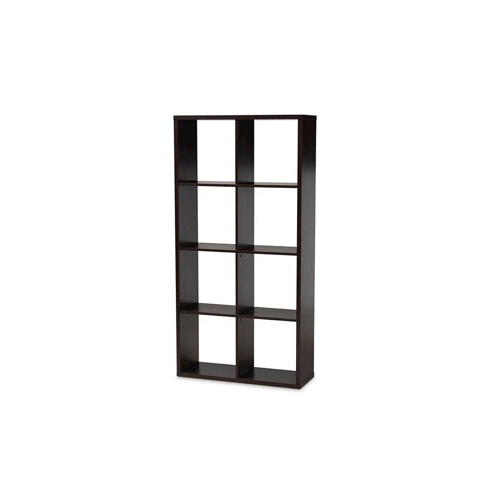 Dark Brown Finished 8-Cube Multipurpose Storage Shelf. Picture 1