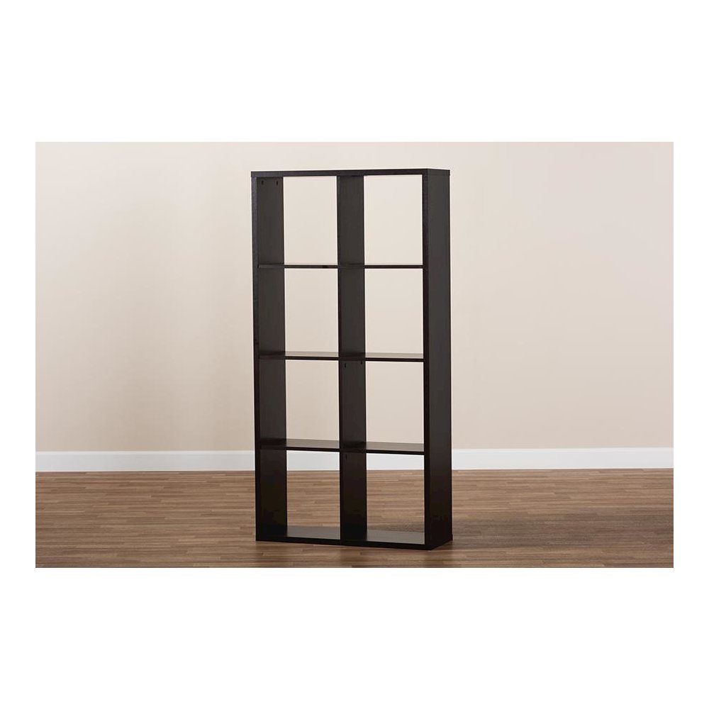 Dark Brown Finished 8-Cube Multipurpose Storage Shelf. Picture 5