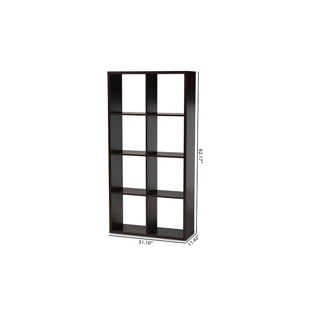 Dark Brown Finished 8-Cube Multipurpose Storage Shelf. Picture 6