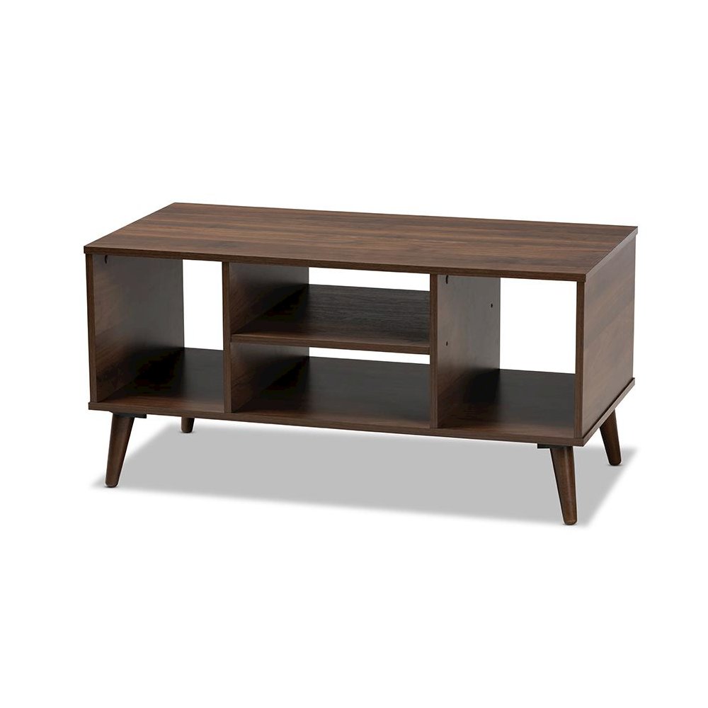 Baxton Studio Linas Mid-Century Modern Walnut Finished Coffee Table. Picture 1
