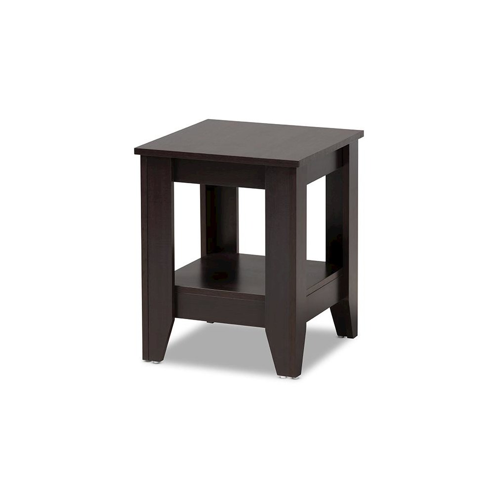 Baxton Studio Audra Modern and Contemporary Dark Brown Finished Wood End Table. Picture 1