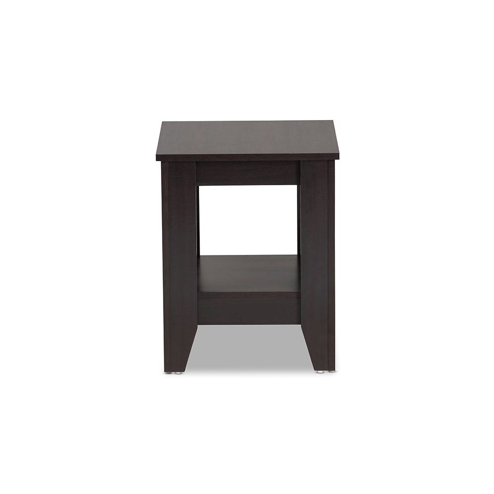 Baxton Studio Audra Modern and Contemporary Dark Brown Finished Wood End Table. Picture 2