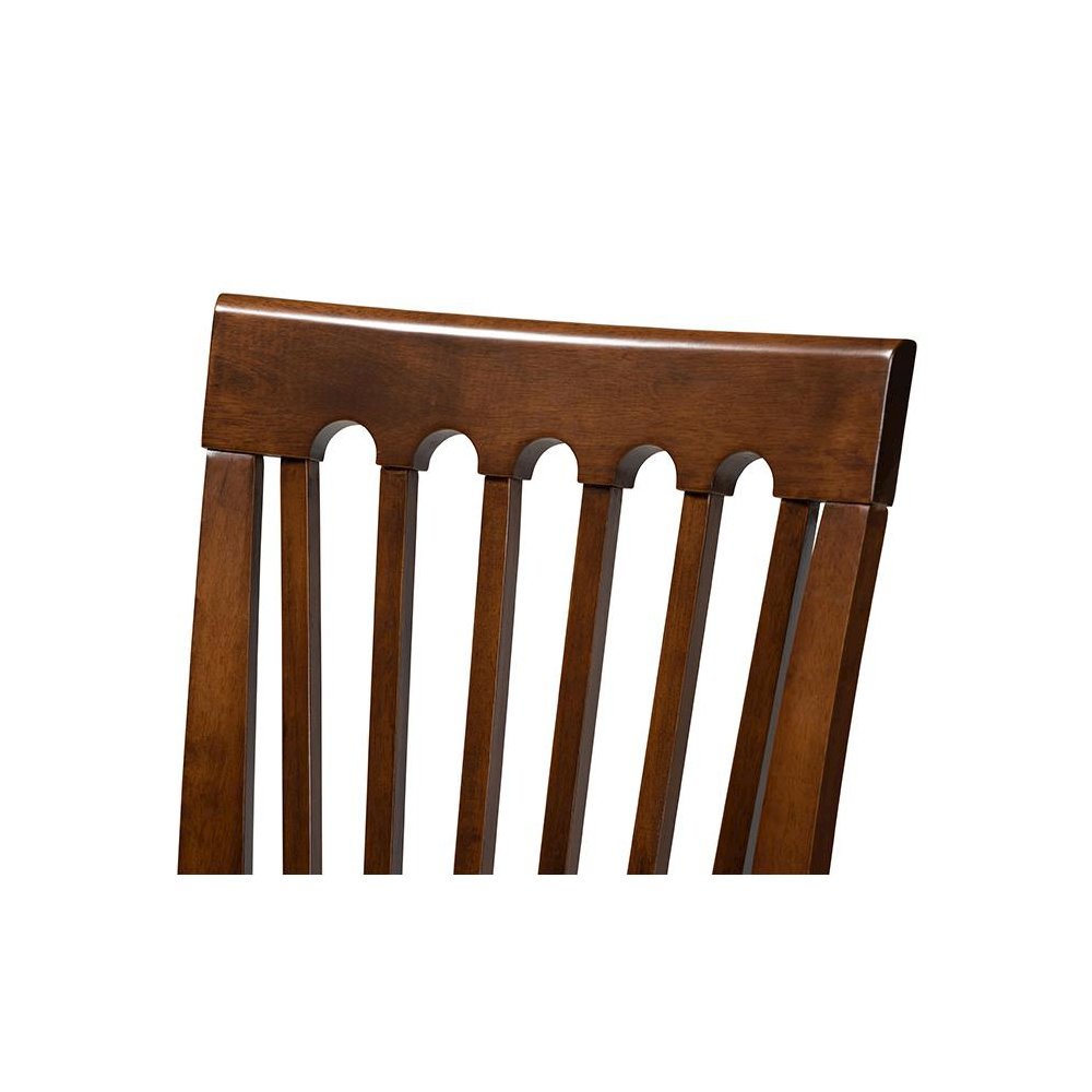 Grey Fabric Upholstered and Walnut Brown Finished Wood 5-Piece Dining Set. Picture 5