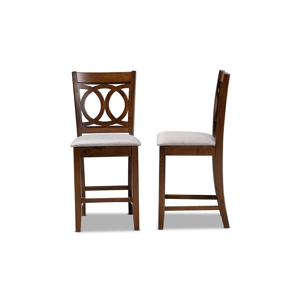 Walnut Brown Finished Wood 2-Piece Counter Height Pub Chair Set. Picture 3