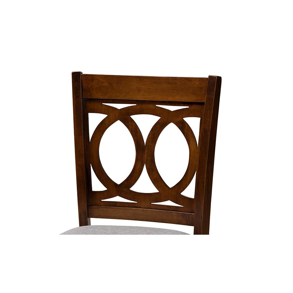 Walnut Brown Finished Wood 2-Piece Counter Height Pub Chair Set. Picture 4