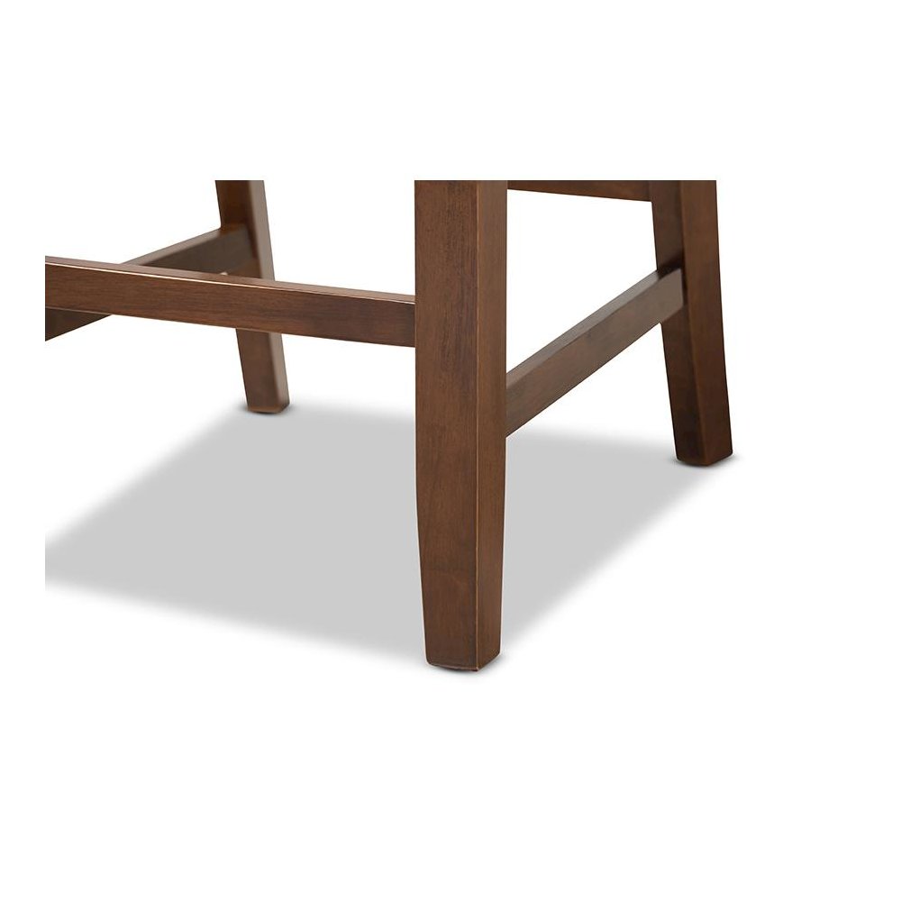 Walnut Brown Finished Wood 2-Piece Counter Height Pub Chair Set. Picture 5
